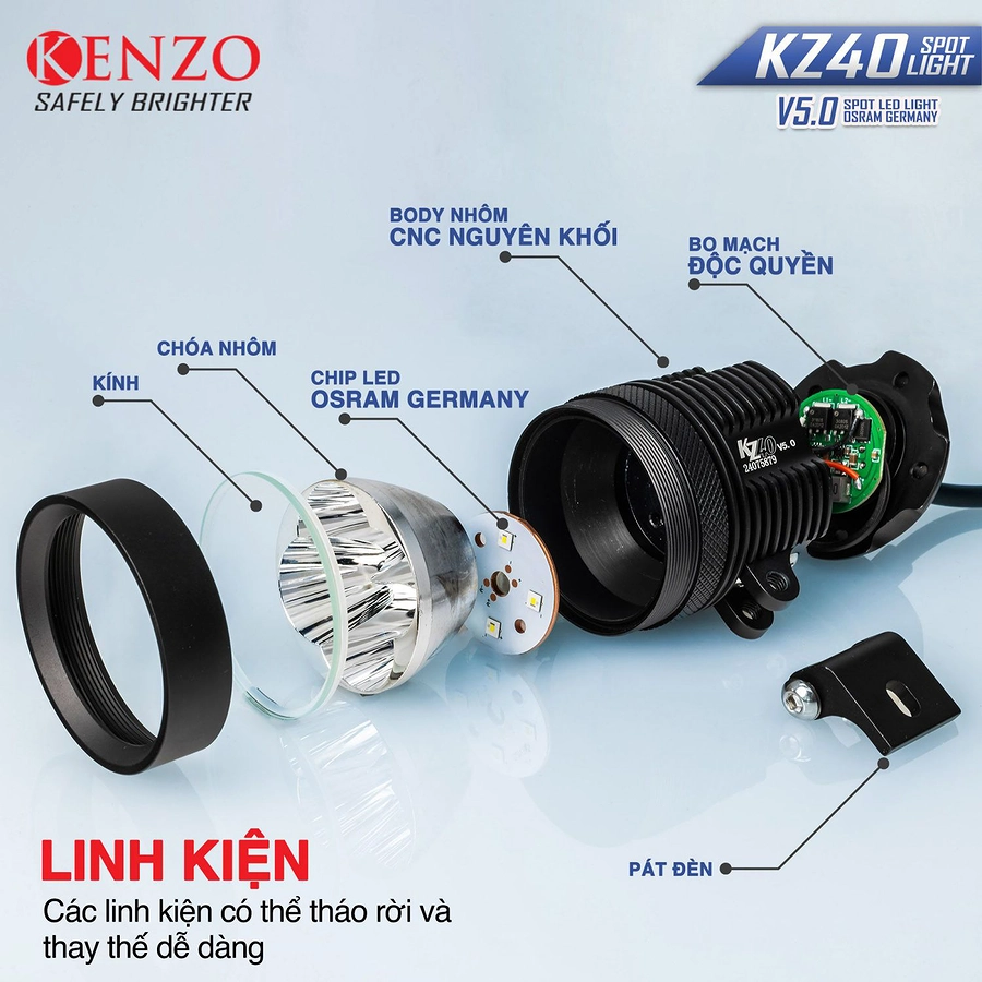 Đèn trợ sáng Kenzo KZ40 V5.0 - Ảnh 3