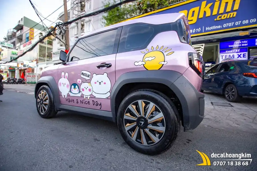 Tem xe Vinfast VF3 - Mẫu tem Mèo Vui Nhộn - Ảnh 1