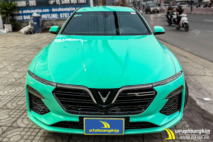 Dán đổi màu Candy xanh ngọc pha lê Vinfast Lux A - Ảnh 3