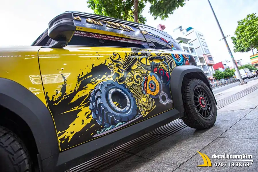 Tem xe Vinfast VF3 - Mẫu tem UV phong cách nghệ thuật - Ảnh 3