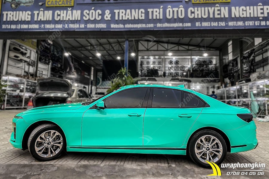 Dán đổi màu Candy xanh ngọc pha lê Vinfast Lux A - Ảnh 2