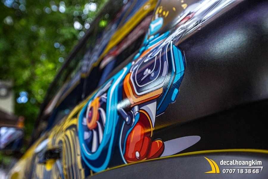Tem xe Vinfast VF3 - Mẫu tem UV phong cách nghệ thuật - Ảnh 2