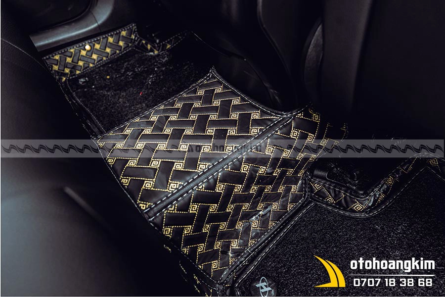 Thảm Sàn Mercedes GLC 200 Loại 5D Màu Đen Chỉ Vàng - Ảnh 2