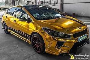 Dán đổi màu vàng Chrome Kia Cerato