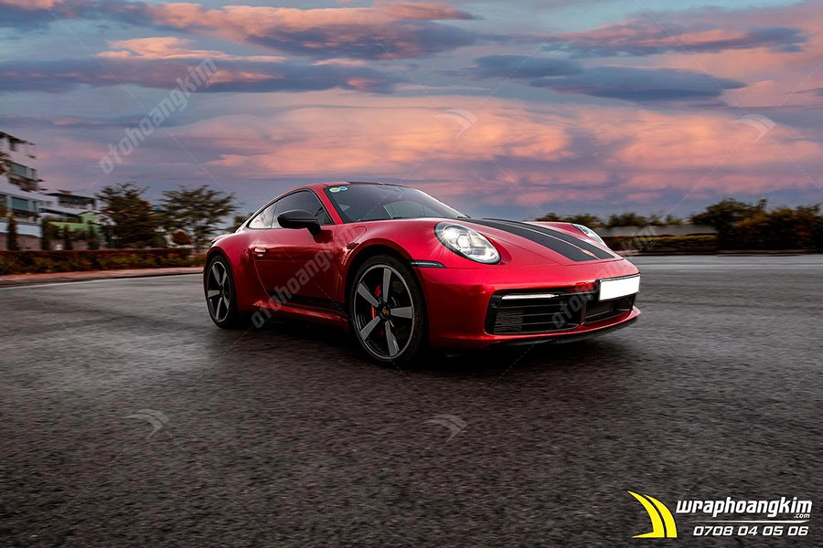 Dán Đổi Màu Candy Đỏ Porsche 911 - Ảnh 1