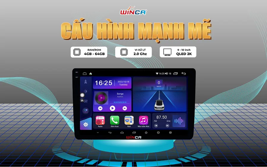 Màn hình android Winca S300+ QLED 2K DTS 9 inch - Ảnh 3
