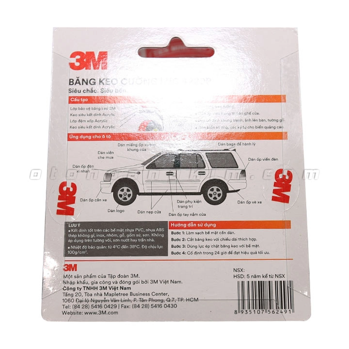 Băng keo 3M khổ 12mm x 3m