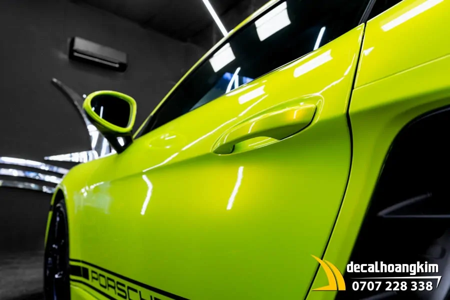 Dán đổi màu Acid Lime (RB07-HD) xe Porsche - Ảnh 2