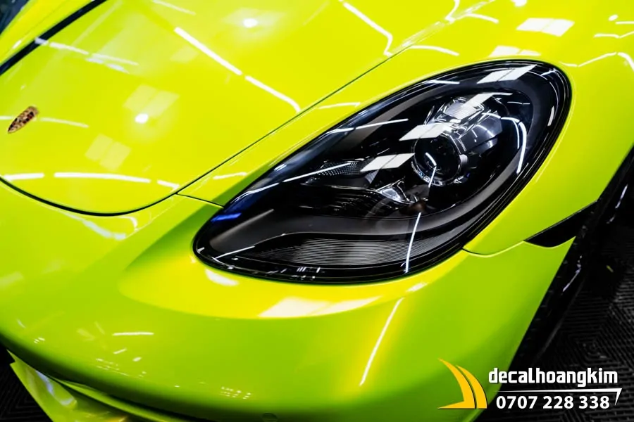 Dán đổi màu Acid Lime (RB07-HD) xe Porsche - Ảnh 4