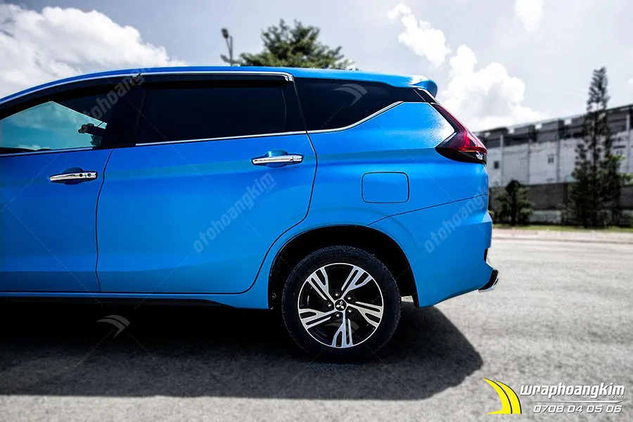 Dán đổi màu xanh nhôm xước ánh kim Mitsubishi Xpander - Ảnh 4