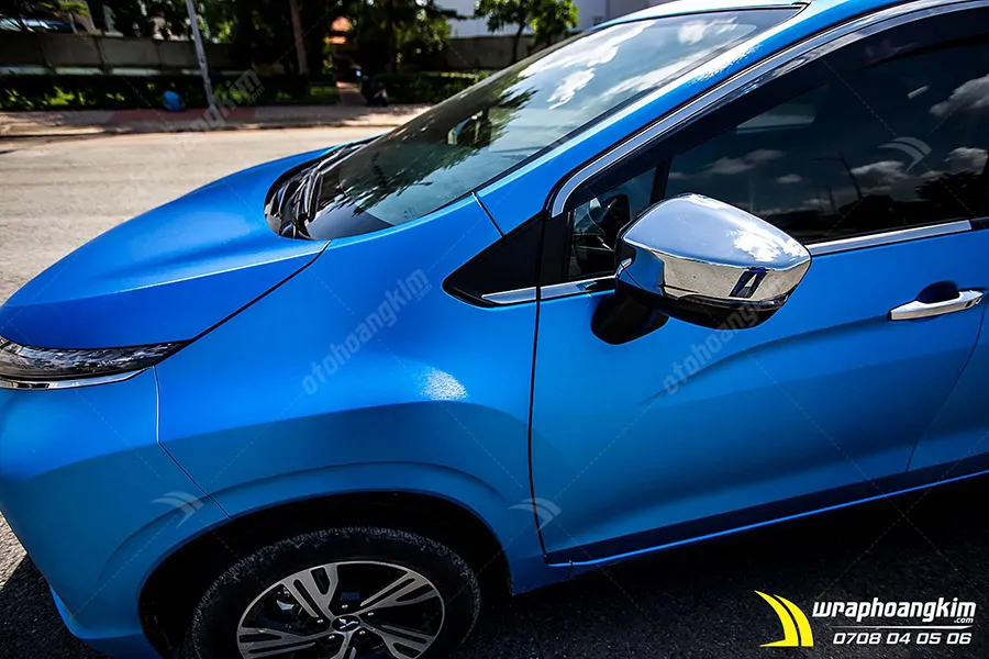 Dán đổi màu xanh nhôm xước ánh kim Mitsubishi Xpander - Ảnh 3