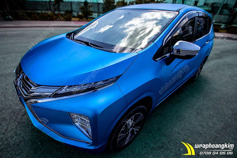 Dán đổi màu xanh nhôm xước ánh kim Mitsubishi Xpander - Ảnh 6