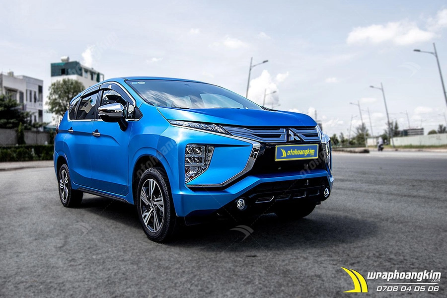 Dán đổi màu xanh nhôm xước ánh kim Mitsubishi Xpander - Ảnh 1