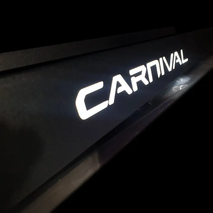 Nẹp Bước Chân Trong + Ngoài Kia Carnival 2021+ Có Đèn (sàn gỗ/carbon) - Ảnh 2