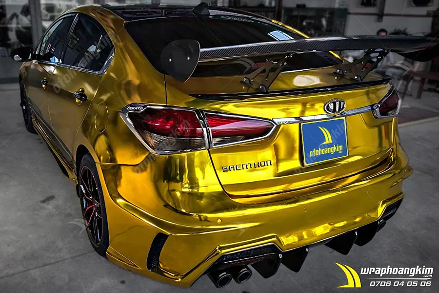 Dán đổi màu vàng Chrome Kia Cerato - Ảnh 2
