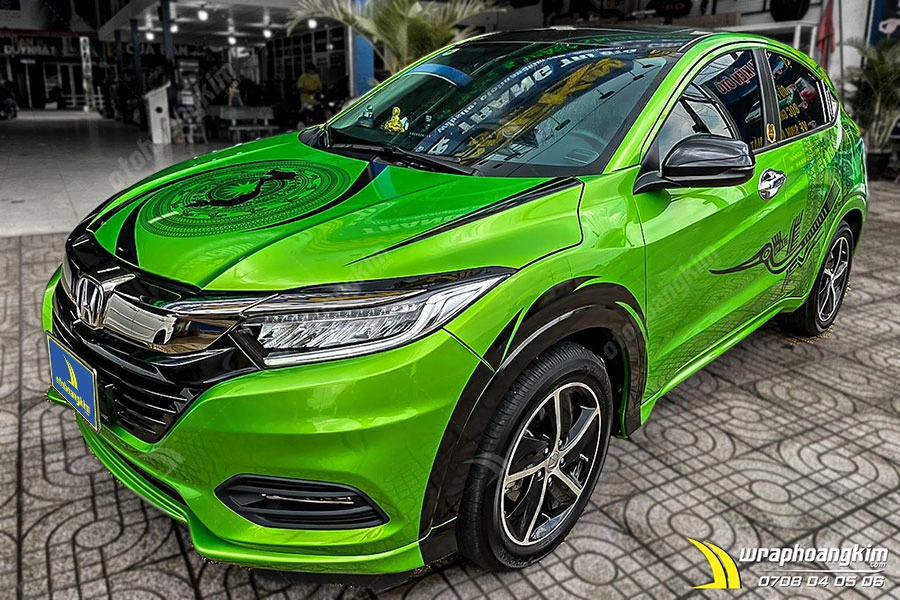Dán đổi màu Candy xanh táo chuyển vàng ma thuật Honda Hrv - Ảnh 1