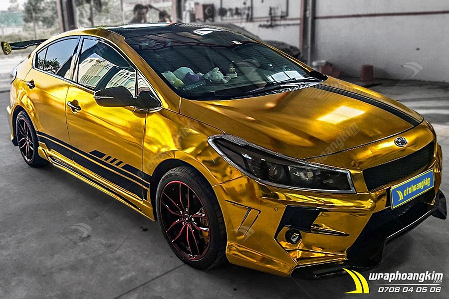 Dán đổi màu vàng Chrome Kia Cerato - Ảnh 1