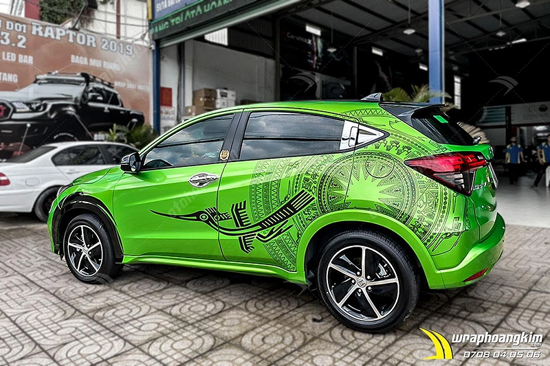 Dán đổi màu Candy xanh táo chuyển vàng ma thuật Honda Hrv