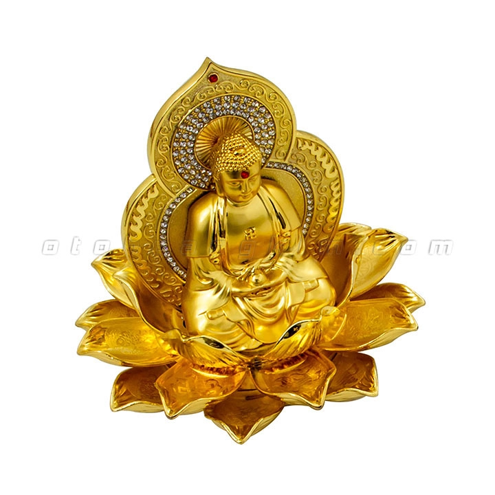 Tượng phật vàng như lai ngồi hoa sen nở