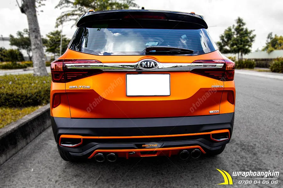 Dán đổi màu cam mờ Kia Seltos - Ảnh 3