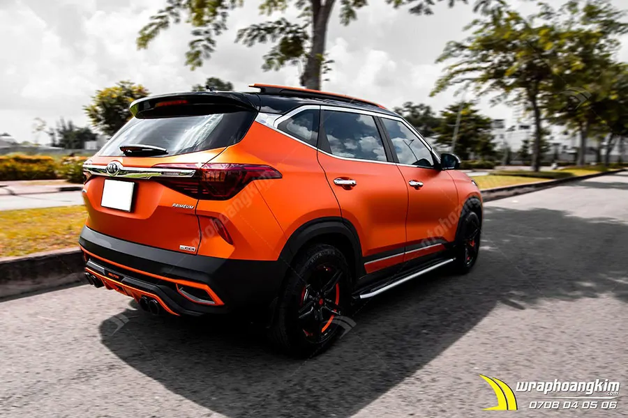 Dán đổi màu cam mờ Kia Seltos - Ảnh 5