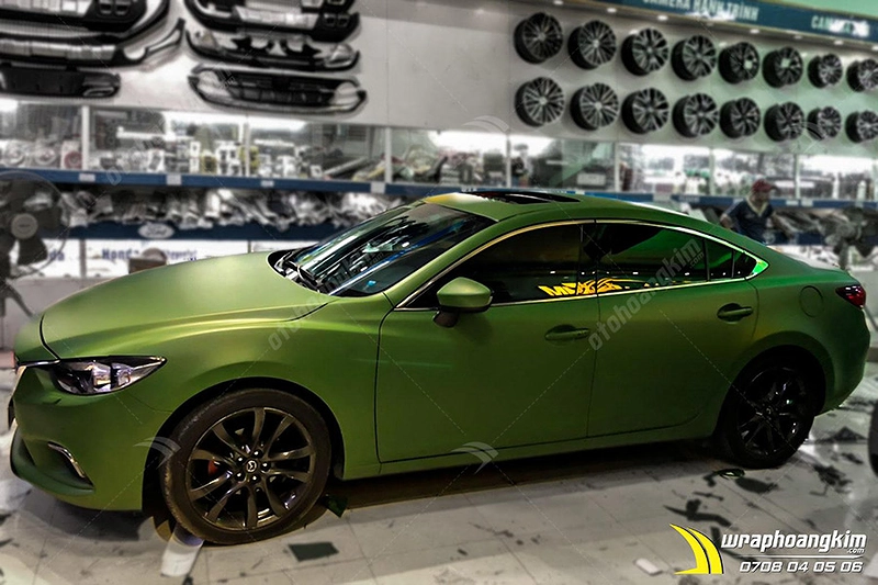 Dán đổi màu xanh quân đội Mazda 6