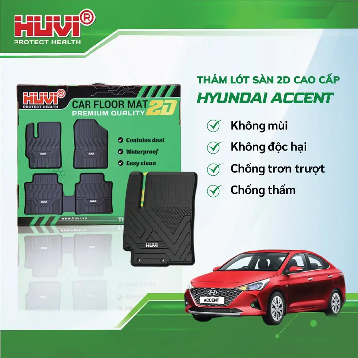 Thảm Lót Sàn Huvi Hyundai Accent 2021 2D - Ảnh 4