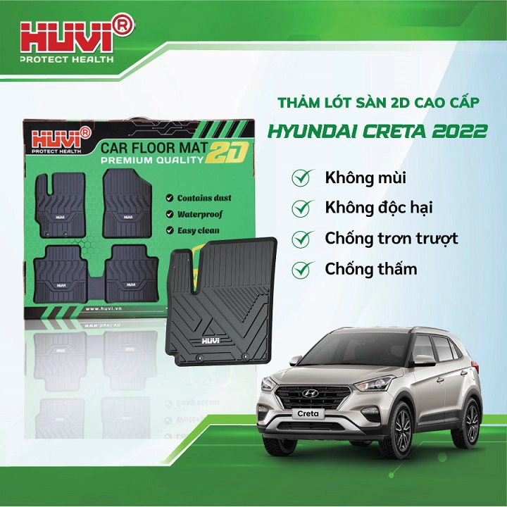Thảm Lót Sàn Huvi Hyundai Creta 2021 2D - Ảnh 1