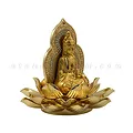 Tượng phật vàng quan âm ngồi hoa sen nở - ảnh 3