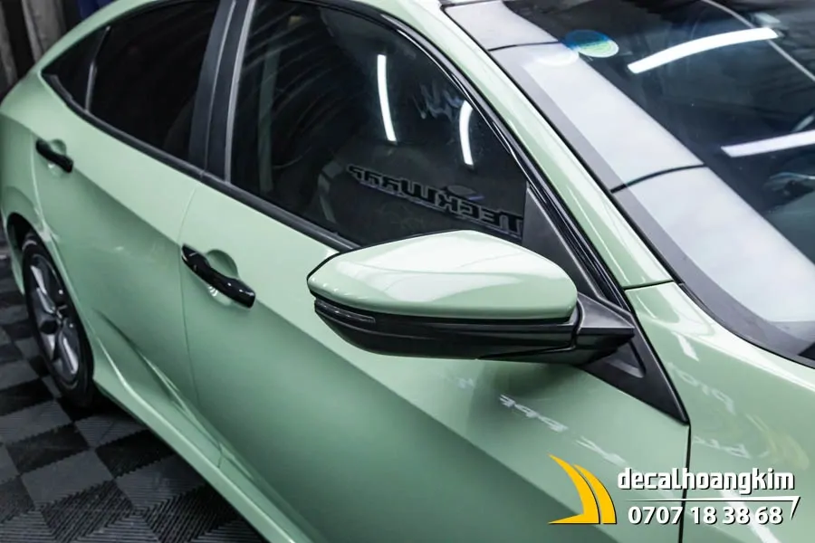 Dán đổi màu Khaki xe Honda Civic - Ảnh 3