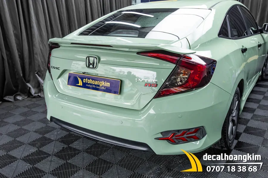 Dán đổi màu Khaki xe Honda Civic - Ảnh 9