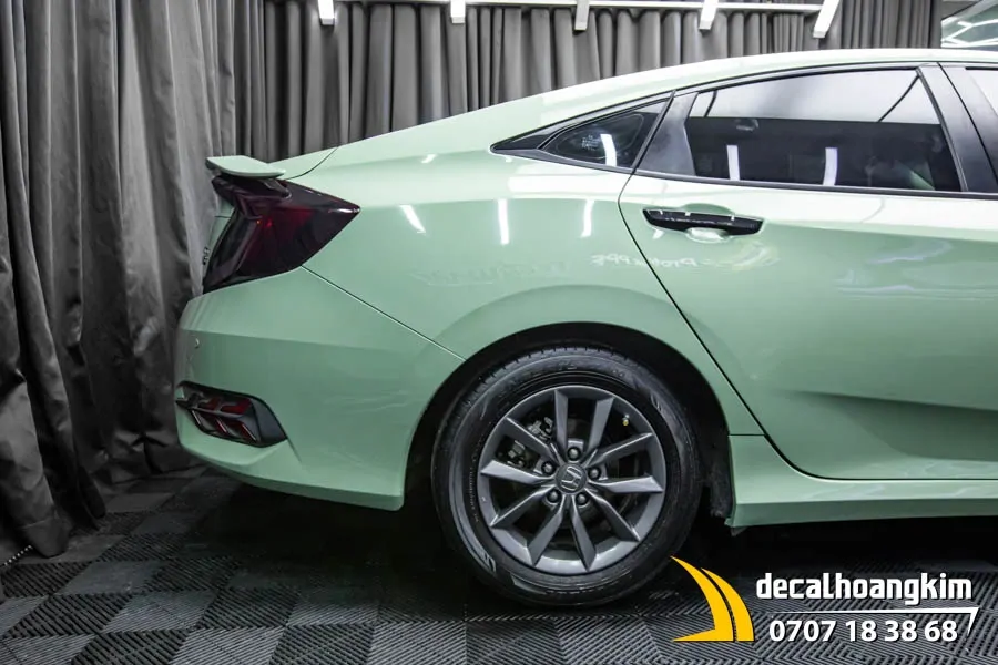 Dán đổi màu Khaki xe Honda Civic - Ảnh 7