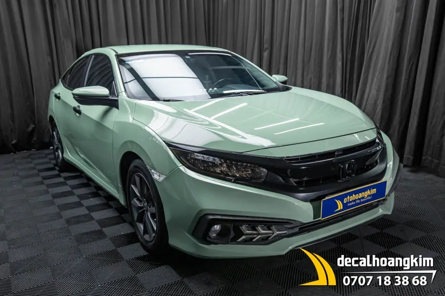Dán đổi màu Khaki xe Honda Civic - Ảnh 4