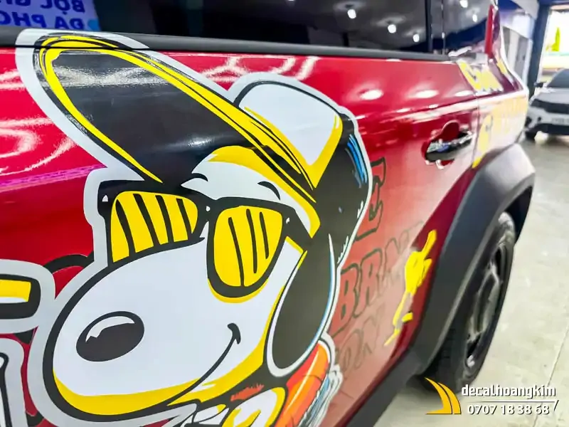 Tem Xe Vinfast VF3 - mẫu tem Cool Snoopy - Ảnh 3