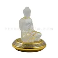 Tượng Phật Như Lai đá lưu ly trắng đế vàng - ảnh 4