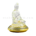 Tượng phật quan âm đá lưu ly trắng đế vàng - ảnh 2
