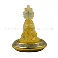 Tượng phật quan âm đá lưu ly trắng đế vàng tỏa hào quang - ảnh 3