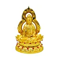 Tượng phật vàng quan âm ngồi hoa sen lửa 1 mặt - ảnh 1