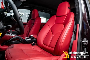 Đổi màu nội thất đỏ rượu vang xe Porsche