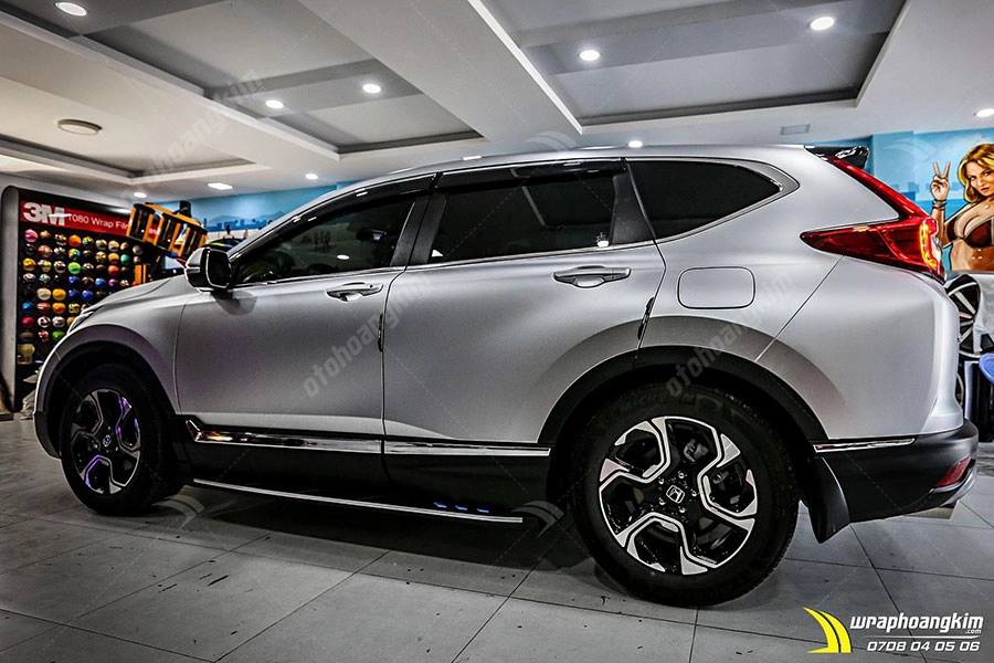 Dán đổi màu bạc mờ Honda Crv - Ảnh 1