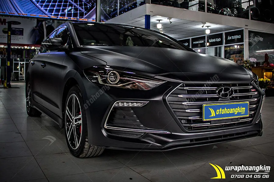 Dán đổi màu đen mờ Hyundai Elantra - Ảnh 5