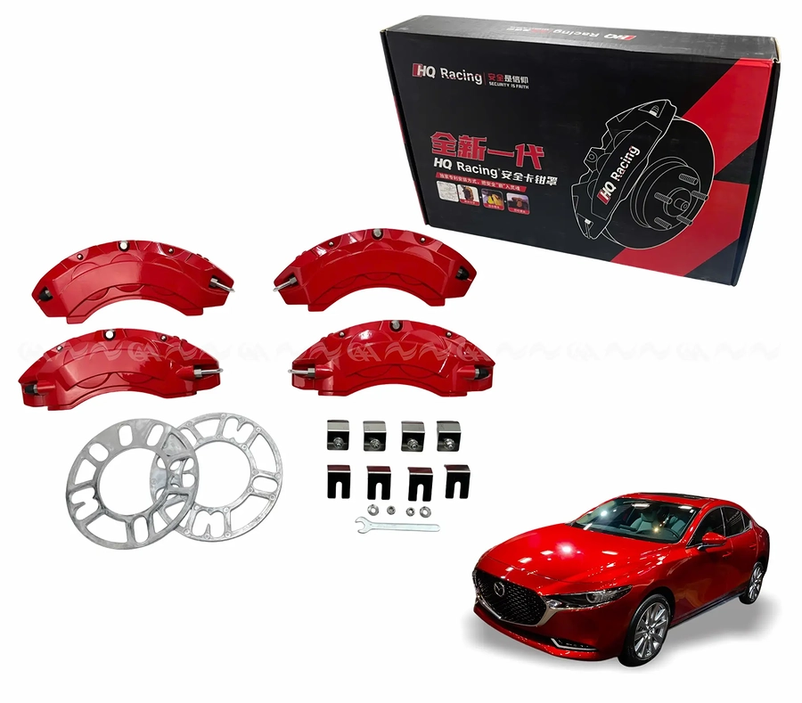 Ốp má phanh HQ Racing Mazda 3 2017+ đỏ - Ảnh 1