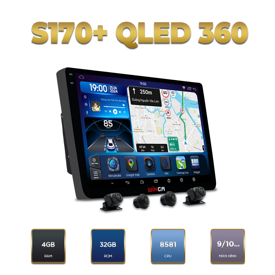 Màn hình android Winca S170+ QLED Pro 360 9 inch - Ảnh 1
