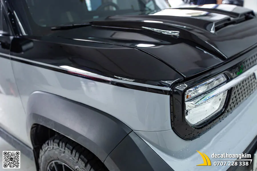 VF3 xám dán đổi màu đen bóng nửa thân trên (kiểu maybach) - Ảnh 4