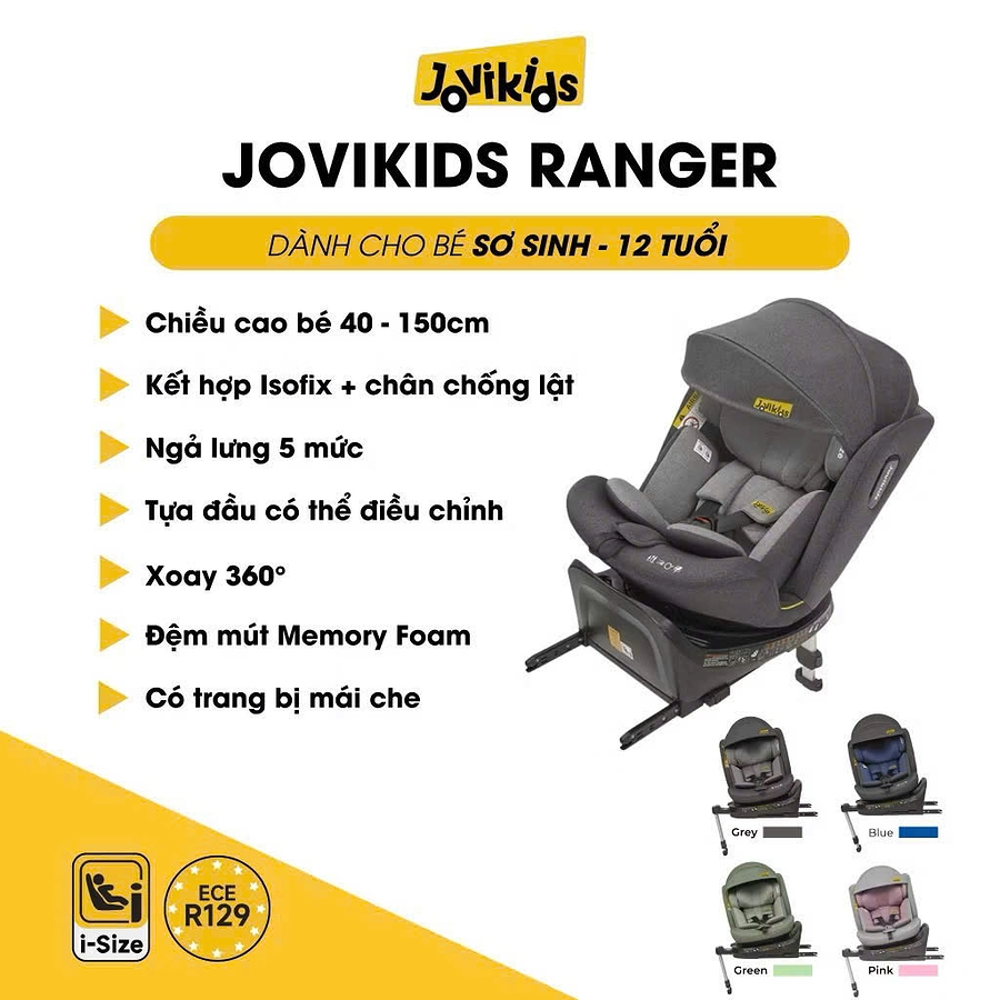 Ghế ngồi ô tô trẻ em Jovikids Ranger 360  - Ảnh 1