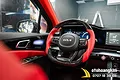 Vô Lăng Độ Thể Thao Xe Kia Carnival Kiểu Carbon Forged Phối Da Đỏ - ảnh 2