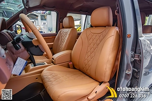 Bọc Áo Ghế Da Nappa King 7 Nâu Cam Cho Everest 