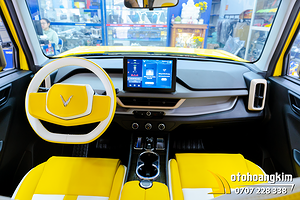 VF3 May Bọc Da Vô Lăng Vàng - Trắng