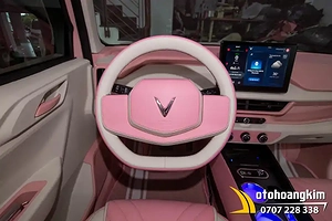 Bọc Da Vô Lăng Hồng - Trắng Xe VF3