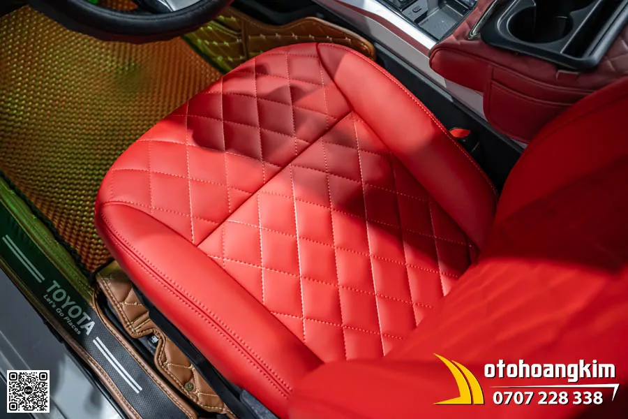 Bọc Áo Ghế Da Nappa King Màu Đỏ Cho Toyota Veloz - Ảnh 5